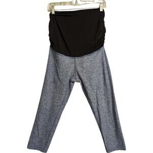 Beyond Yoga Beyond The Bump Blue Maternity Leggings Stretch Full Panel Size L